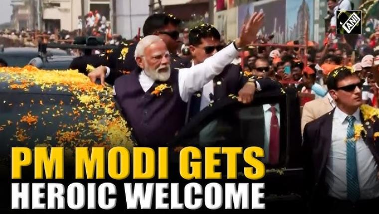 PM Narendra Modi Holds Massive Roadshow in Udupi, Karnataka
