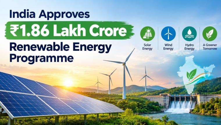 India Approves ₹1.86 Lakh Crore Renewable Energy Programme