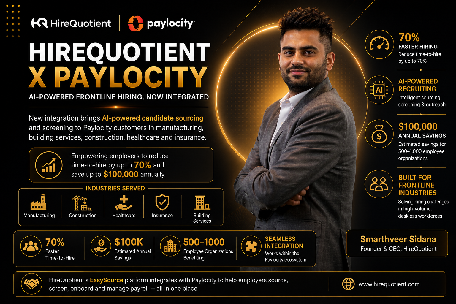 HireQuotient Integrates with Paylocity to Accelerate AI-Powered Frontline Hiring